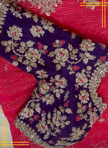Heavy Zari Work Banarasi Saree Blouse Design for Royal Look
